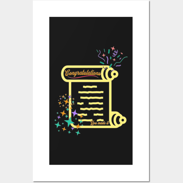 Congratulations, You Made It, Fireworks, Stars Wall Art by KoumlisArt